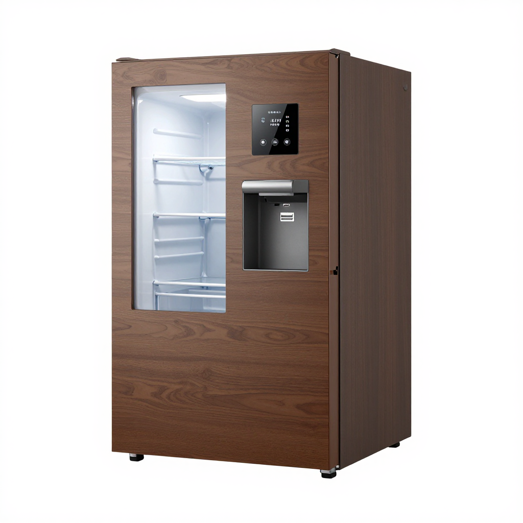 RusticCool Mini Fridge - Compact Rustic-Style Refrigerator with Natural Wood Finish